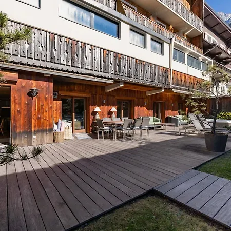 公寓 Au Bon Coin - Luxury Hidden Haven, Mont Blanc View, Hot Tub And Garden 霞慕尼