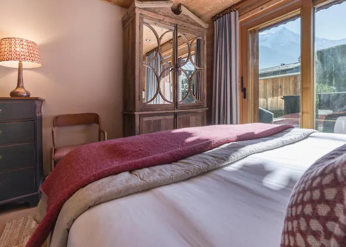 公寓 Au Bon Coin - Luxury Hidden Haven, Mont Blanc View, Hot Tub And Garden 霞慕尼