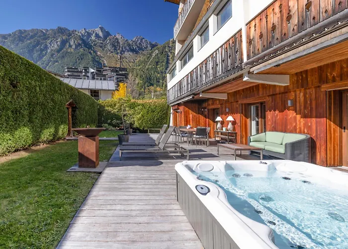 公寓 Au Bon Coin - Luxury Hidden Haven, Mont Blanc View, Hot Tub And Garden